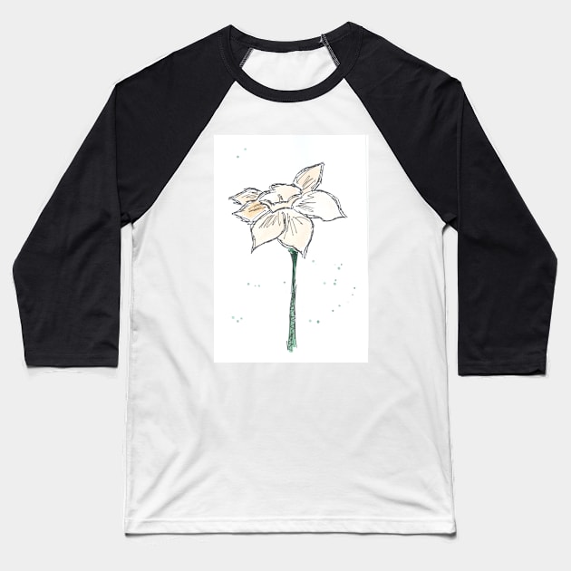 Narcissus. Spring Flower. Watercolor, art decoration, sketch. Illustration hand drawn modern Baseball T-Shirt by grafinya